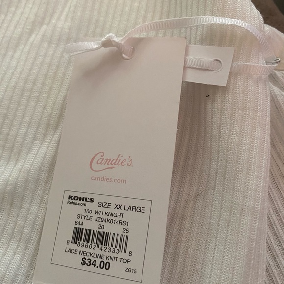 NWT Candies Top XXL Lace Neckline - Picture 3 of 5